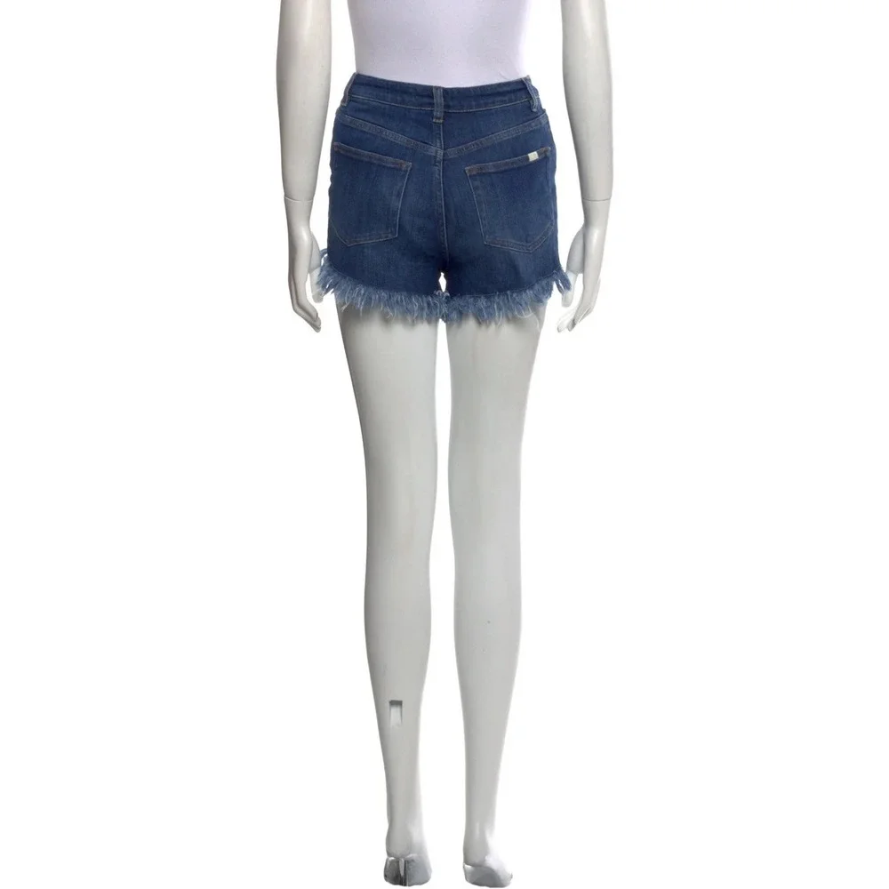Maje‎ Irina Fray High Rise Denim Cutoff Festival Shorts Offduty Blue FR 34 US XS
